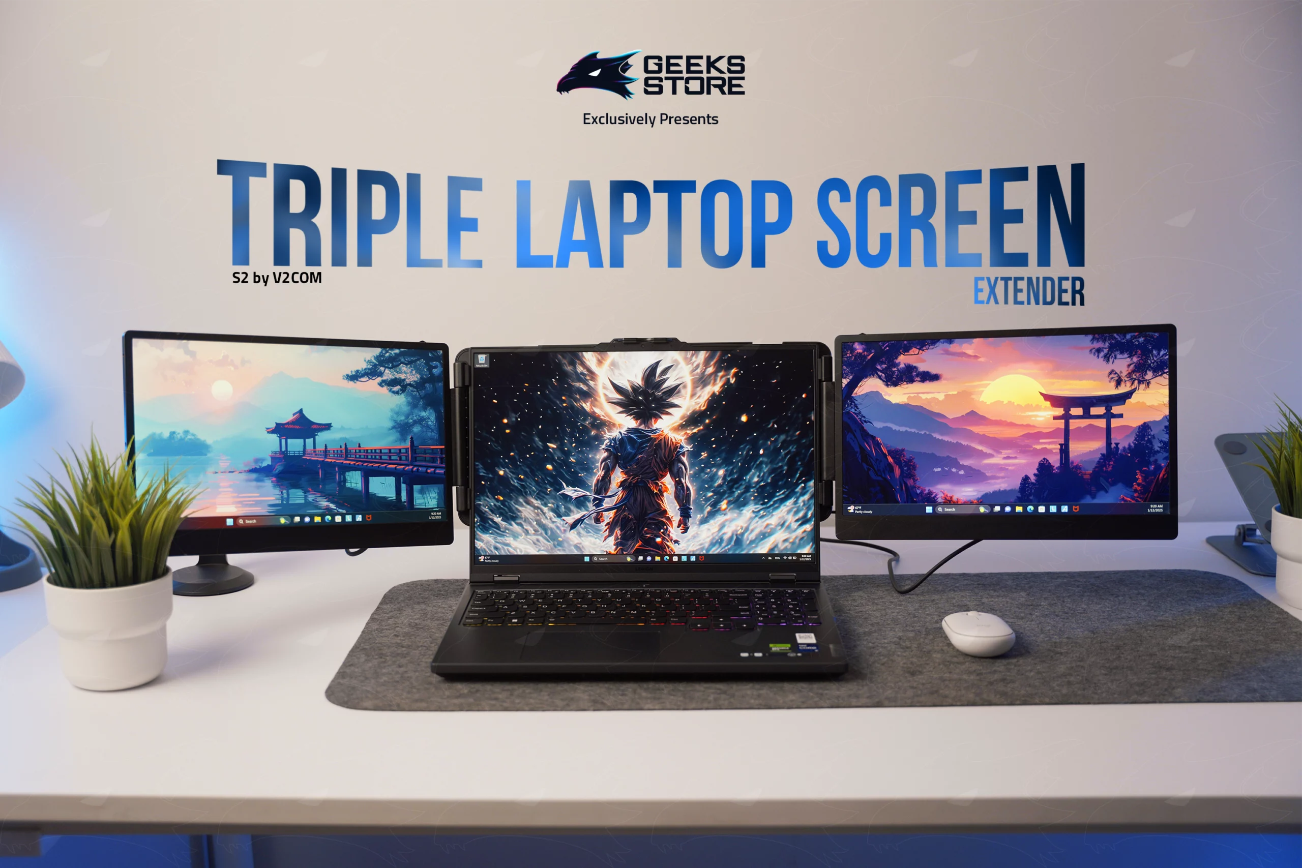 V2Com S2 Triple Laptop Screen Extender