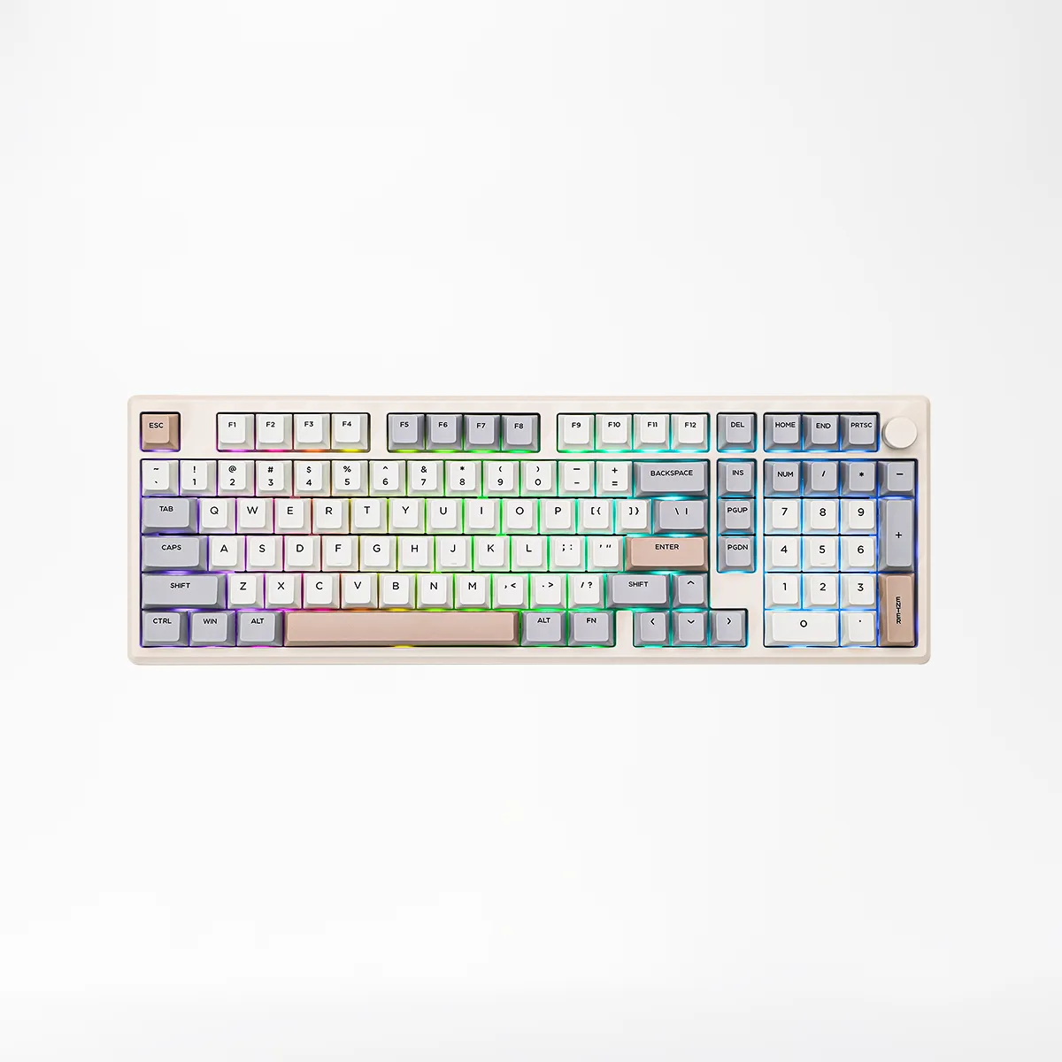 EPOMAKER Galaxy100 QMK/VIA Wireless Gaming Keyboard (Marble White, Black)